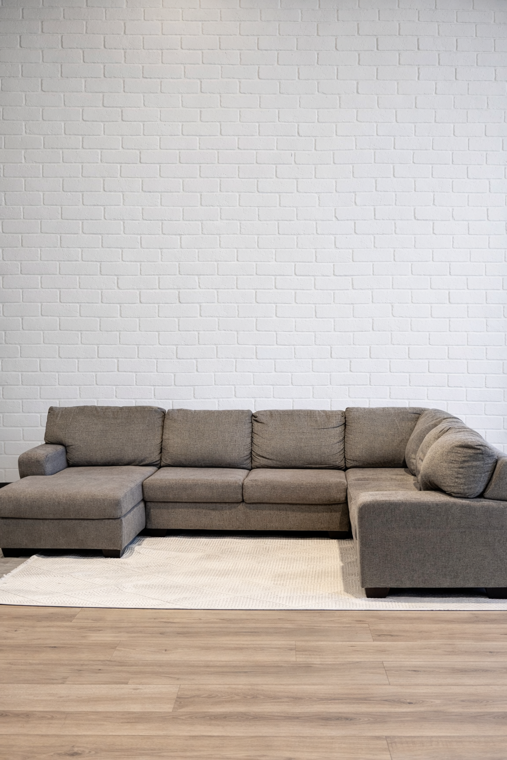 Gray 3 Piece Sectional U Shaped Sofa